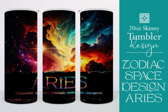 Aries Zodiac Space Tumbler Wrap 2: Tumbler Wraps & Graphics