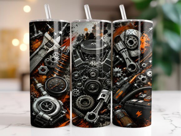 Automotive Tools and Gears Tumbler Wrap