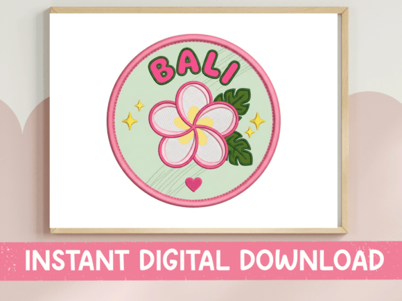 Bali Flower Badge SVG: Graphics for T-Shirt Designs