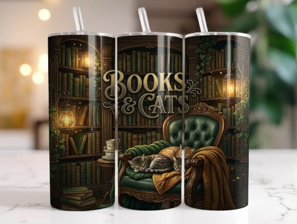 Books and Cats Tumbler Wrap Graphics Review
