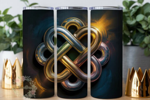 Celtic Knot Gold Silver Tumbler Wraps Graphics Review