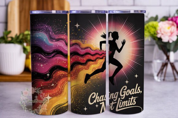 Chasing Goals Runner 20oz Tumbler Wrap Graphics