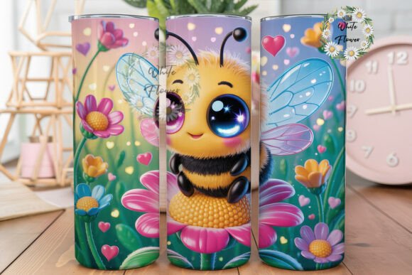 Chibi Bee Pastel Garden 20oz Tumbler