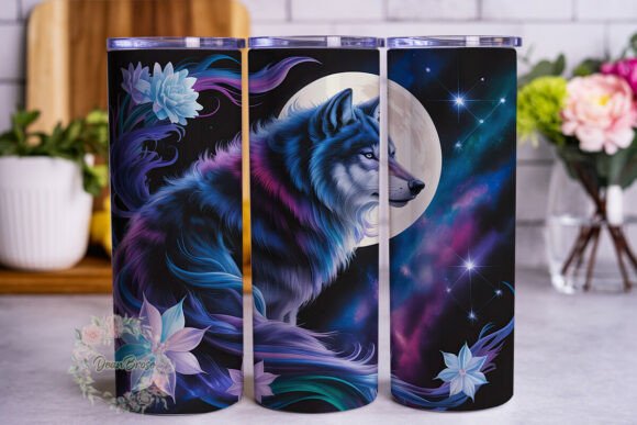 Cosmic Wolf Moon 20oz Tumbler Wrap