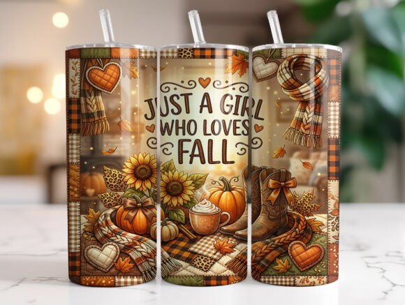 Cozy Fall Girl Tumbler Wrap: An Embroidery Designer's Take