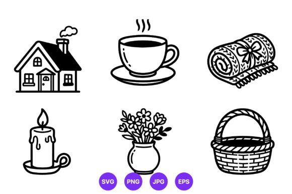 Cozy Home Candle Cup Basket Icons