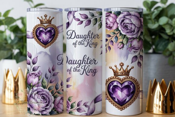 Daughter of King Floral 20oz Tumbler Wrap Graphics