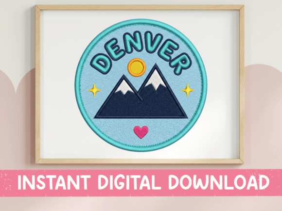 Denver Mountains Patch SVG: Graphics for T-Shirt Designs