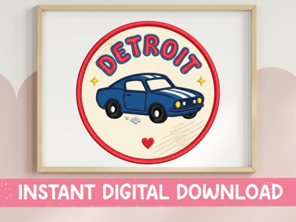 Detroit Muscle Car Patch SVG: Graphics for T-Shirt Designs