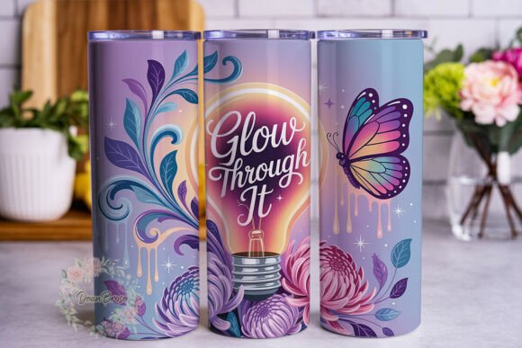 Glow Through It Floral 20oz Tumbler Wrap