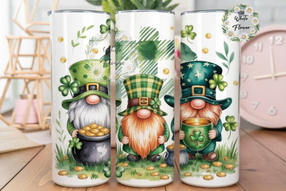 Gnome St Patricks Day 20oz Tumbler Wrap Graphics