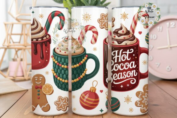 Hot Cocoa Season 20oz Tumbler Wrap Graphics