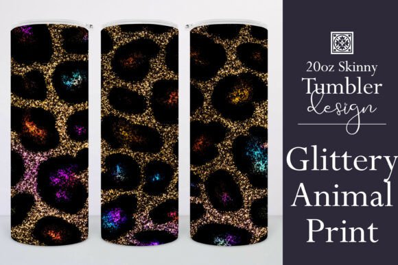 Leopard Print Glittery Tumbler Wrap 3