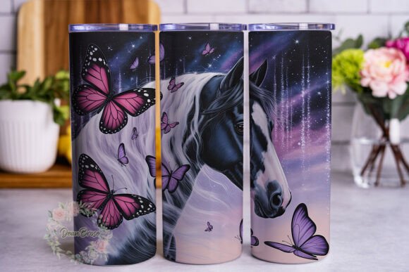 Magical Horse Butterfly 20oz Tumbler Graphics