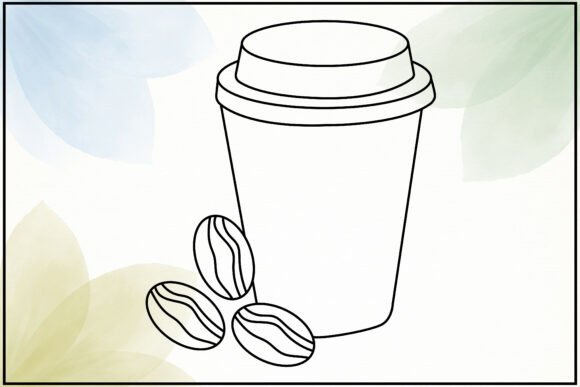 Minimal Coffee Cup Line Art: Graphics & Illustrations for Crafters