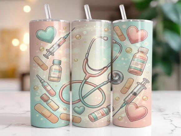 Pastel Nurse Medical Tumbler Wraps Graphics Review