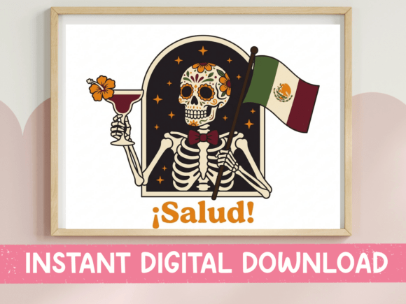 Salud Skeleton SVG PNG: Dark Arch Graphics & T-Shirt Designs