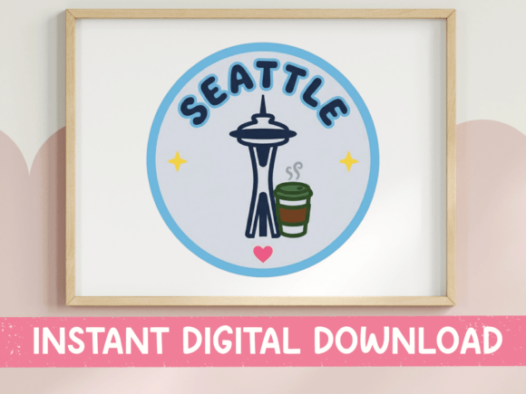 Seattle Space Needle Coffee SVG Graphics