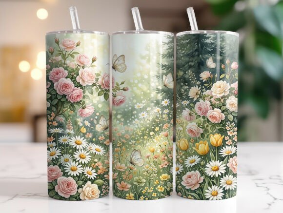 Spring Floral Meadow Tumbler Wrap Graphics Review