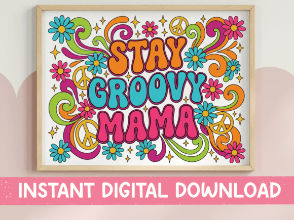 Stay Groovy Mama Retro SVG Bold: Graphics for Crafts and Digital Products