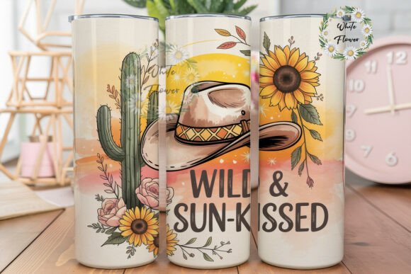 Sunset Cowboy Hat Floral 20oz Tumbler Graphics