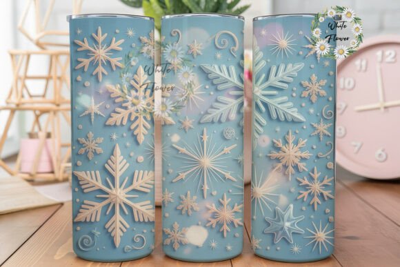 Winter Snowflake Dream Tumbler Wrap PNG